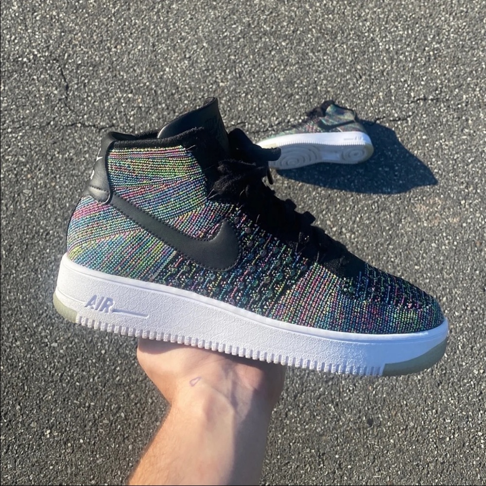 Nike af1 mid multicolor flyknit size 9.5